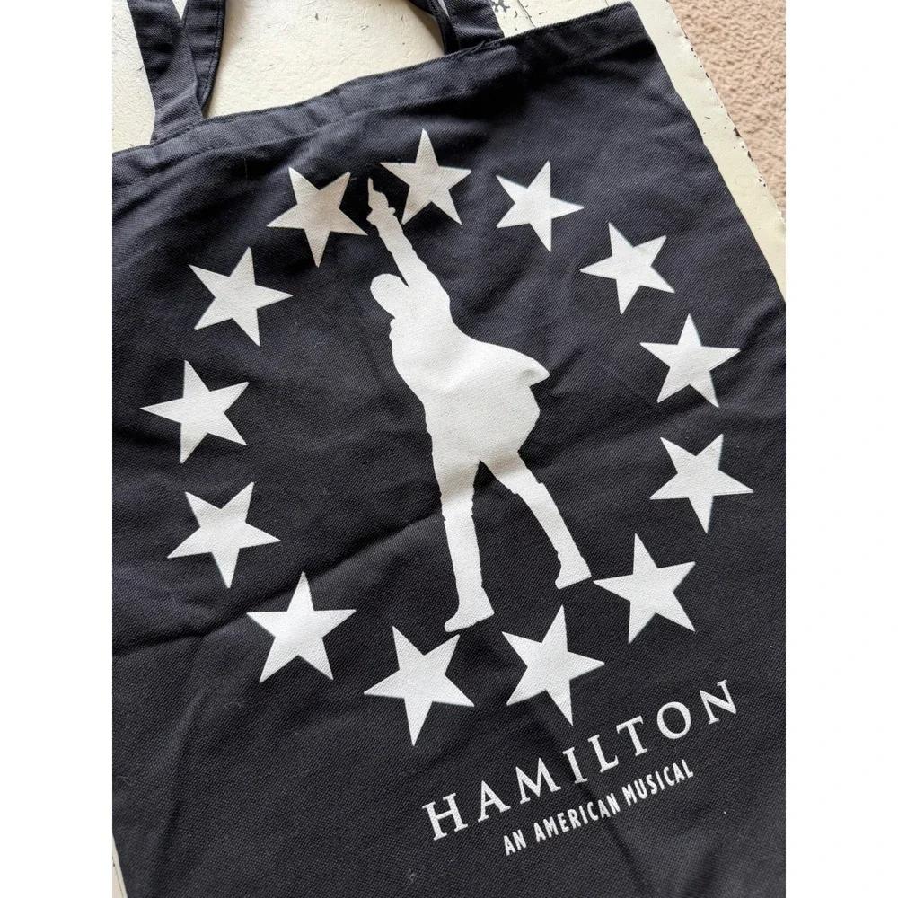 HAMILTON Tote Bag Black Canvas Broadway‎ Musical Graphic Print